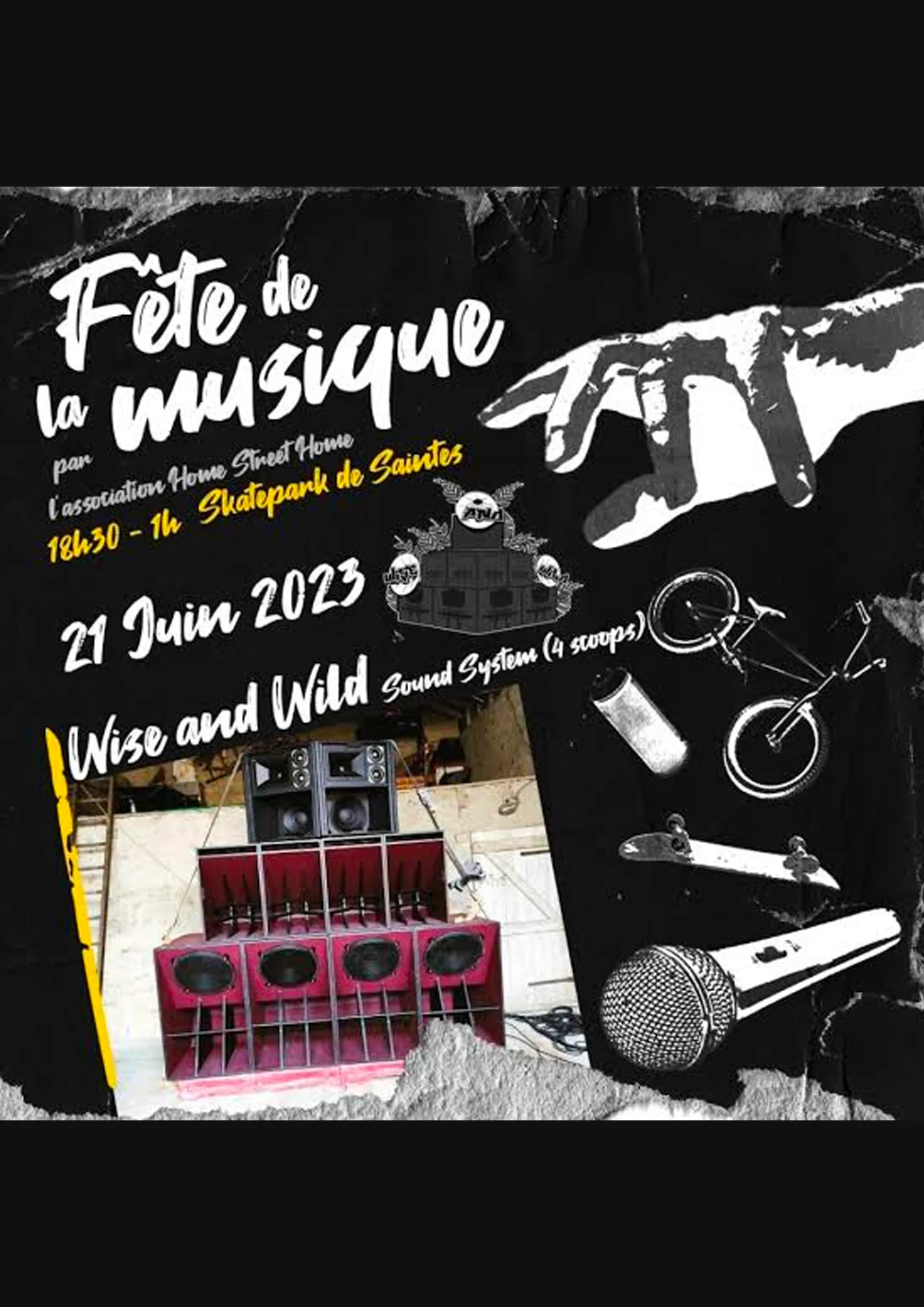 Affiche : Fête de la musique au skatepark